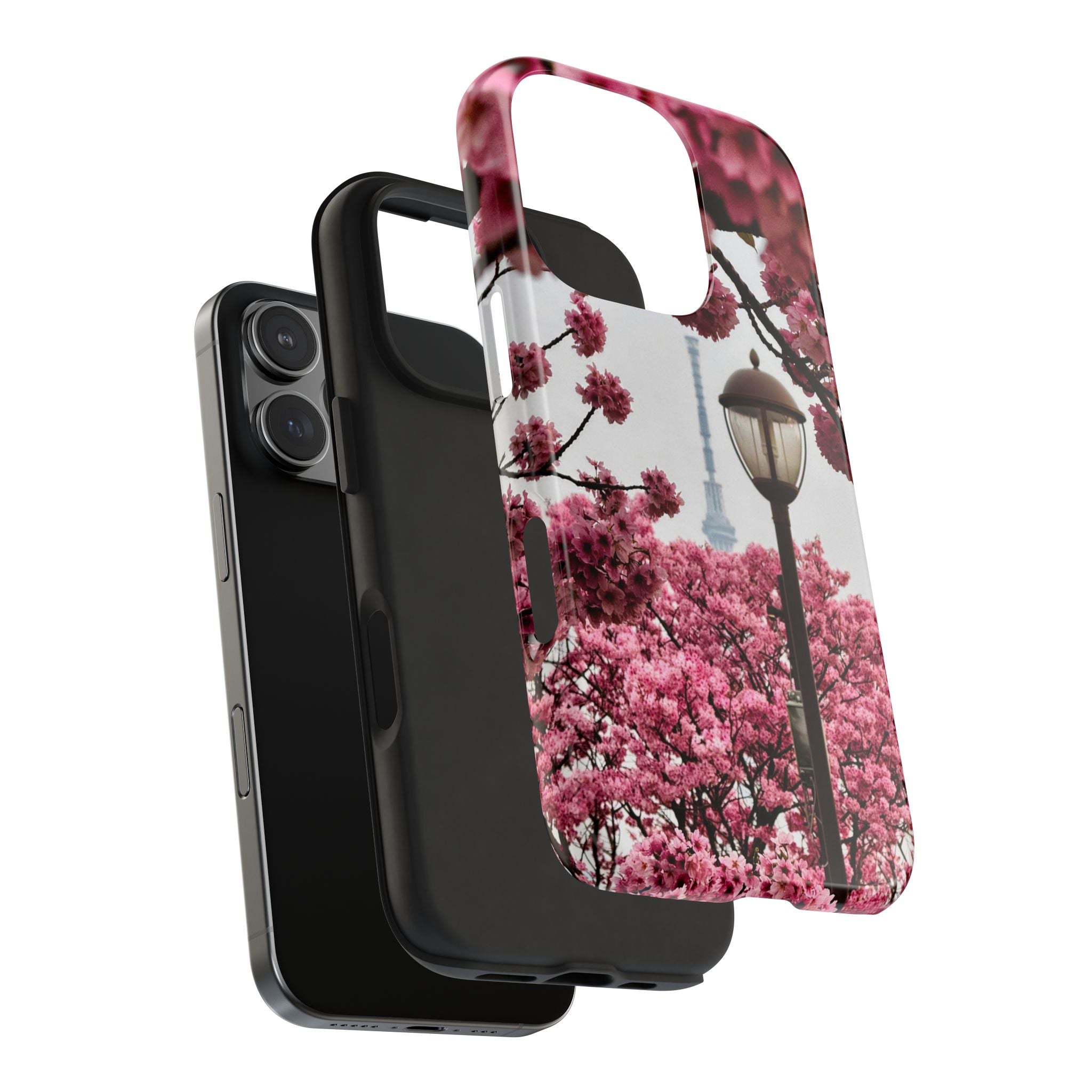 Japanese Pagoda Cherry Blossom Tough Phone Case — Protective Floral Temple Phone Case